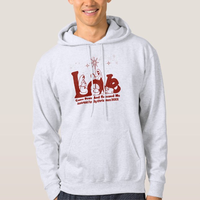 Personlig Kristna familjens julkreativitet Hoodie (Framsida)