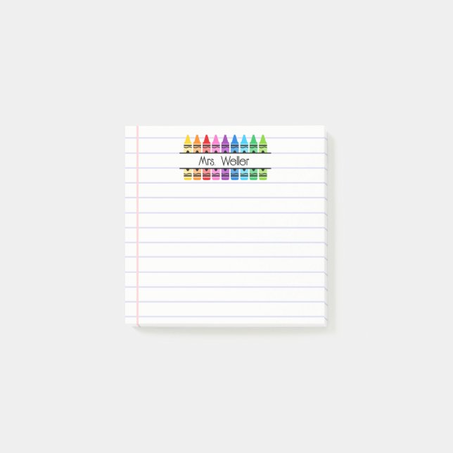 Personlig krita för tacksamhet till lärare, linjer post-it block (Framsida)