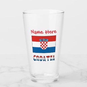Personlig Kroatien Flagga Glaskopp