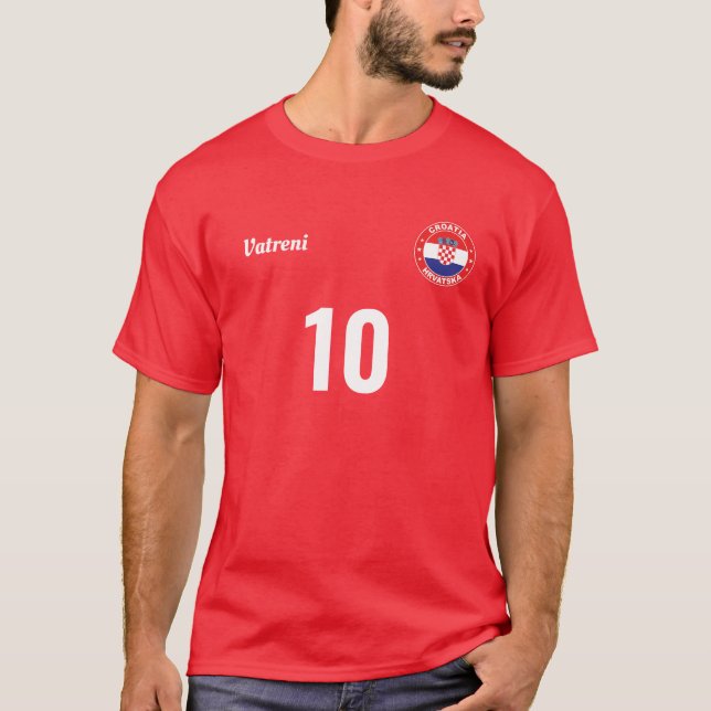 Personlig Kroatien National Team Jersey T Shirt (Framsida)
