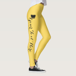 Personlig krona Mustardgul Leggings
