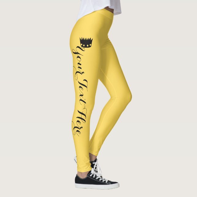 Personlig krona Mustardgul Leggings (Höger)