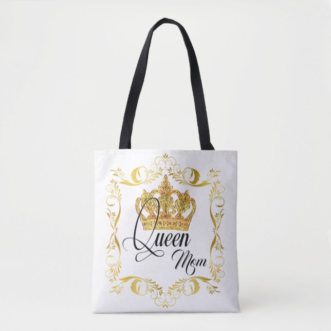 Personlig Krona Queen Mamma - Tote Bag Tygkasse (Framsida)
