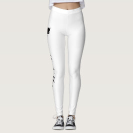 Personlig krona vit svart leggings