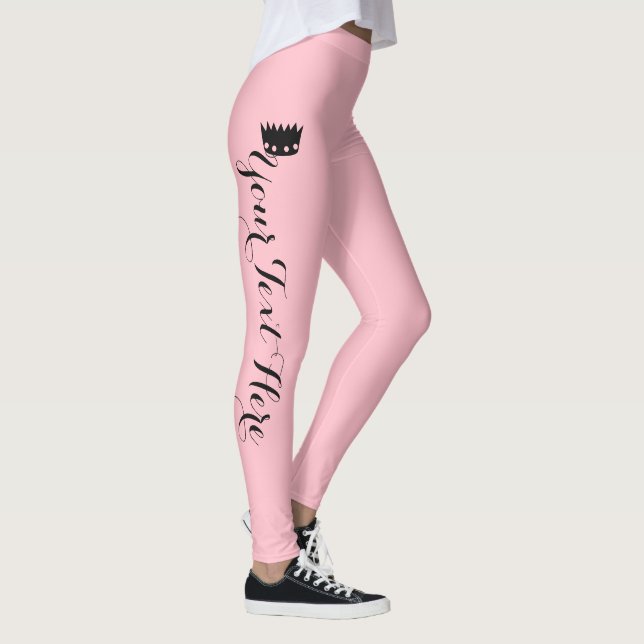 Personlig Kronblush Rosa Leggings (Höger)
