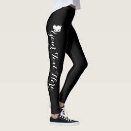 Personlig Kronnamn Svart Leggings