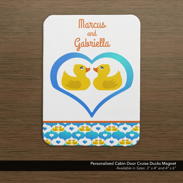 Personlig kryssningsdörr för ankor magnet (Decorate Your Stateroom Door with a Cute Cruising Ducks Magnet–Customized with Your Name.)