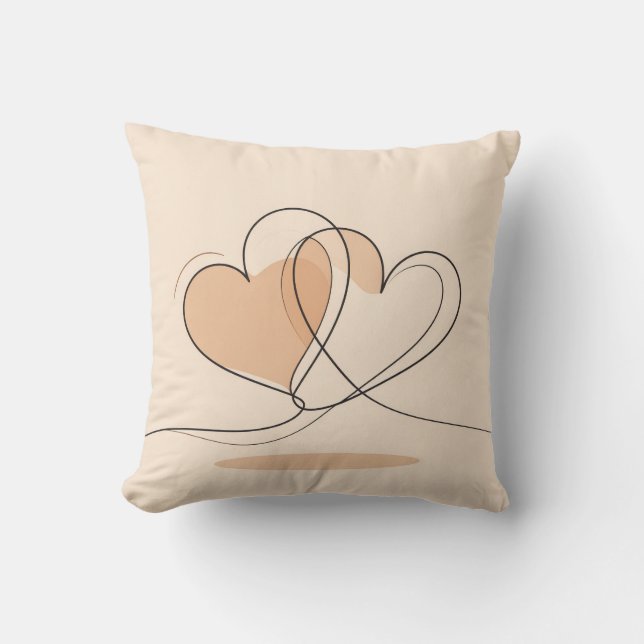 Personlig Kudd - Romantiska Hjärtan Kudde (Framsida)