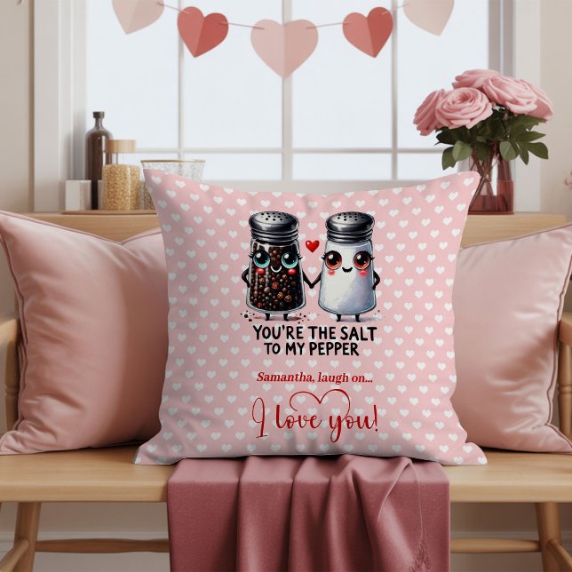 Personlig kudde för matpar med punny valentinetext (Personalized Food Couple Pun Valentine Pillow

)