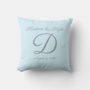 Personlig kudde med vigselgåva-monogram