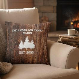 Personlig kudde rustik trä stuga