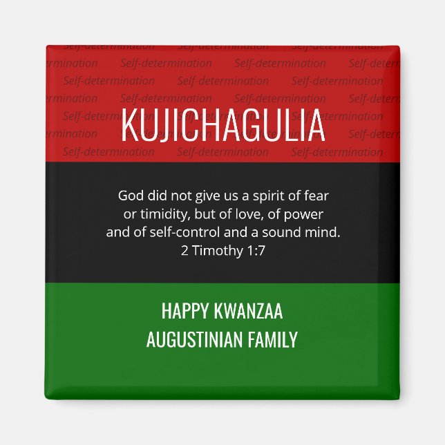 Personlig KUJICHAGULIA Kwanzaa Magnet (Framsidan)
