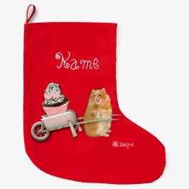 Personlig, kul hamster jul Stock Stor Julstrumpa