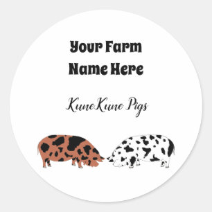 Personlig KuneKune Gris Sticker Runt Klistermärke