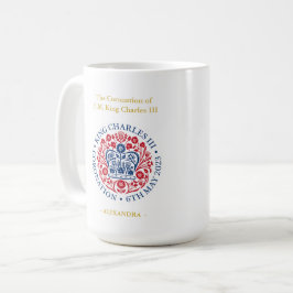 Personlig Kung Charles III Coronation Emblem Kaffemugg