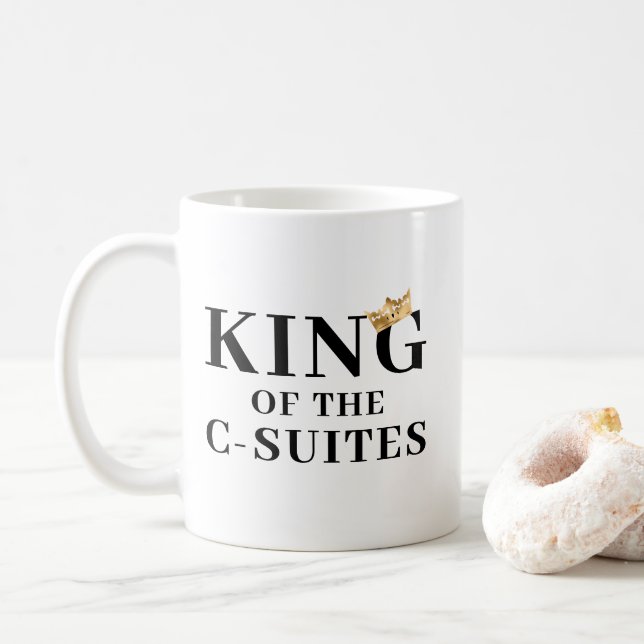 Personlig Kung vid C-Suites Guld Krona Kaffemugg (Med munk)