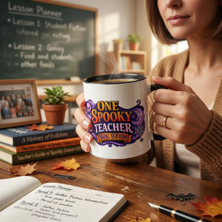 Personlig kuslig lärare Halloween-kaffemugg Mugg