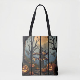 Personlig kuslig skog Halloween Tygkasse