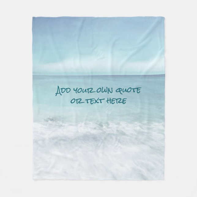 Personlig kust ocean blå strand anpassad citat fleecefilt (Framsidan)