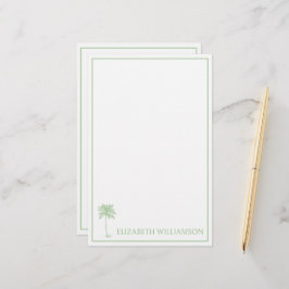 Personlig kustgrön palmettopalm brevpapper