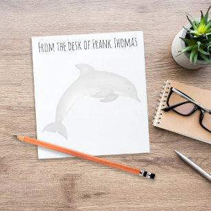 Personlig kustnära delfin hav skrivbordsbrevpapper anteckningsblock