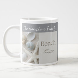 Personlig kustsnäcksgåva för strandhus jumbo mugg