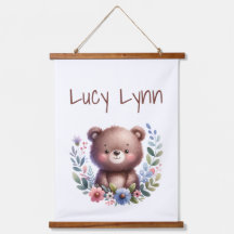 Personlig Kute Bear Unge Nursery Wall Art