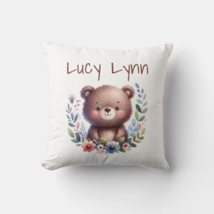 Personlig Kute Bear Unge Nursery Wall Art Kudde