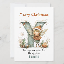 Personlig Kute Fairy-julkort till dotter Julkort