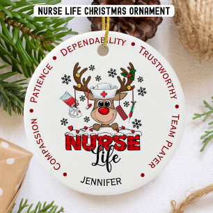 Personlig Kute Jul Nurse Julgransprydnad Keramik