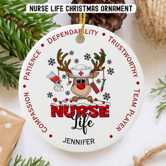 Personlig Kute Jul Nurse Julgransprydnad Keramik