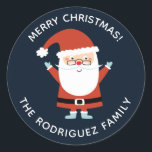 Personlig Kute-julen Jultomten Runt Klistermärke<br><div class="desc">En söt Santa God jul personlig-dekal. Cute-klistermärke för att sätta på helgdag och stilla. Designad av Blackberry Boulevard.</div>