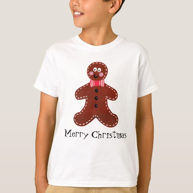 Personlig Kute-Pepparkaksgubben Jul T Shirt (Framsida)