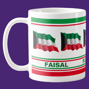 Personlig Kuwait Patriotic Flagga Kaffemugg
