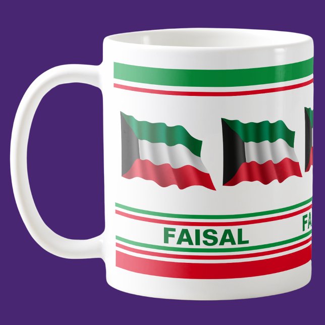 Personlig Kuwait Patriotic Flagga Kaffemugg (Skapare uppladdad)