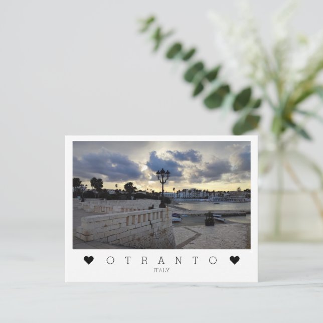 Personlig, kväll i Otranto, Apulien, Italien Vykort (Stående Fram)