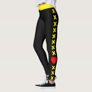 Personlig Kvinnor Modern Gul Mönster Kärlek Svart Leggings