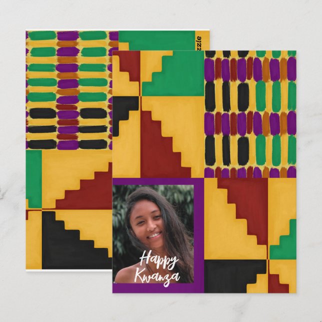 Personlig Kwanzaa mönster Vykort (Fram/baksida)
