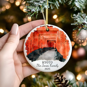 Personlig Kyoto Ornament, Japan Gift Julgransprydnad Keramik