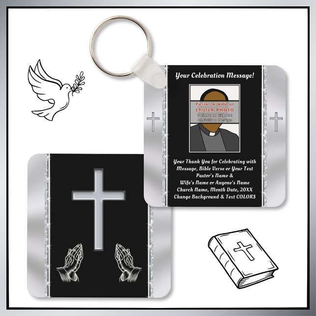 Personlig, kyrkans favoritidéer, CHANGE FÄRG Nyckelring (Christian Party Favors. Church Anniversary Favors Pastor Anniversary Party Ideas. Christian Keychain)