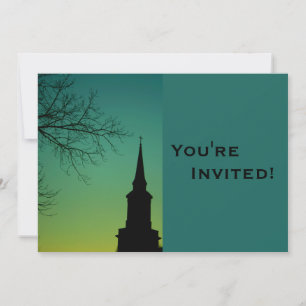 Personlig Kyrkor Steeple Baptism Inbjudningar
