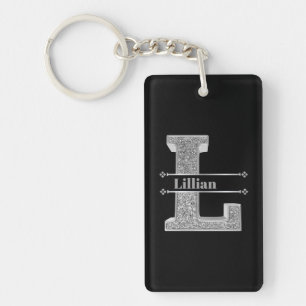 Personlig L Ursprungligt Silver Monogram Ditt namn