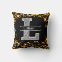 Personlig L Ursprungligt Silver Monogram Ditt namn