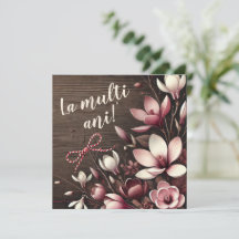 Personlig "La Mulți Ani"-kort med rustik krokus