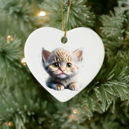 Personlig La Perm Kitten Julgransprydnad Keramik