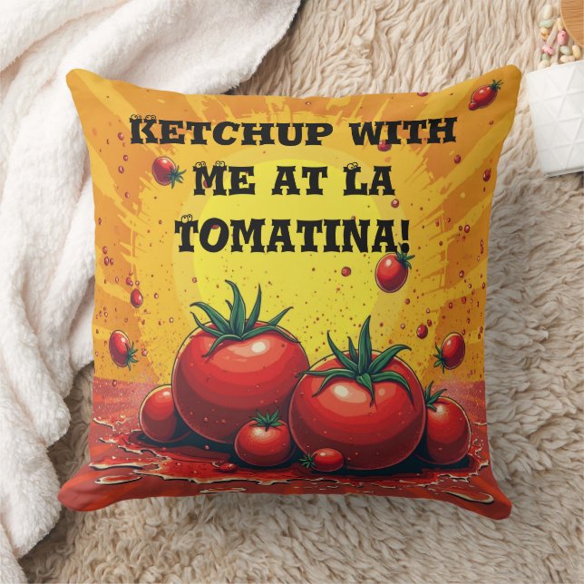 Personlig La Tomatina - Anpassningsbar Tomato Fest Kudde (Filt)