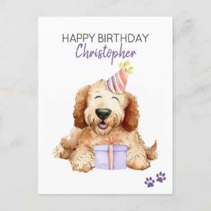 Personlig Labradoodle Hund Glad Födelsedag Vykort