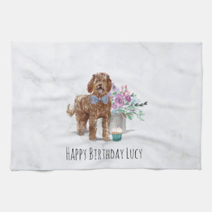 Personlig Labradoodle Hund Kitchen Tea Towel Kökshandduk