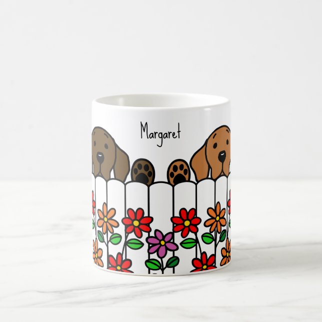 Personlig Labrador Duo tittar på kaffe Mugg (Center)
