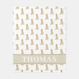 Personlig Labrador (gul) Fleecefilt